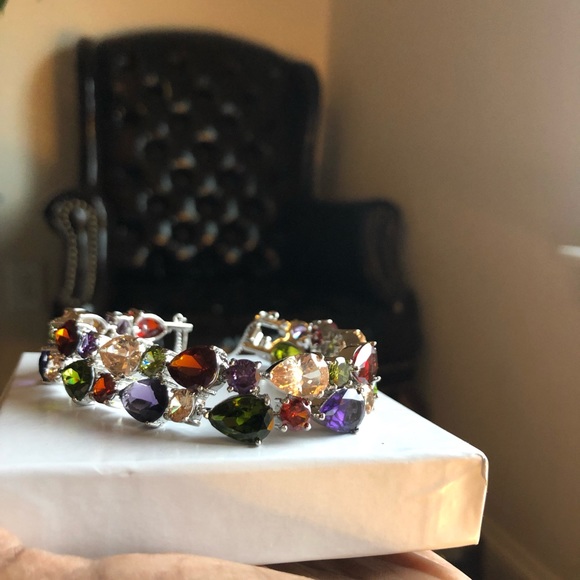 Multicolor Swarovski bracelet rhodium plated - Picture 8 of 9